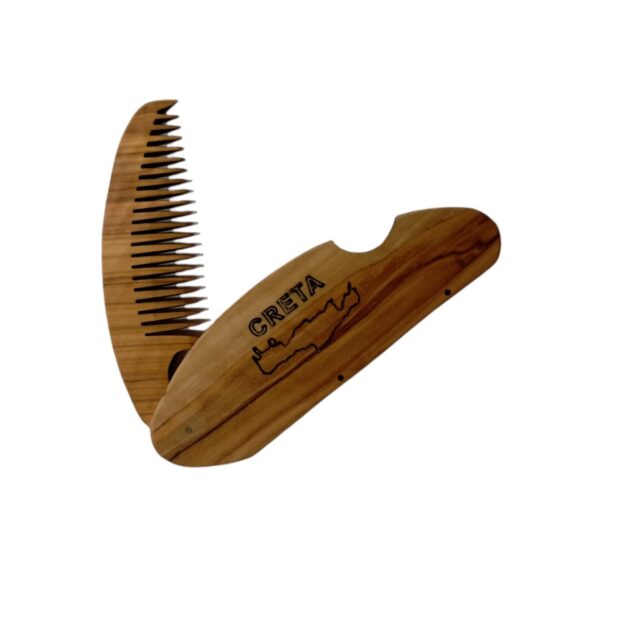 Olive comb opens and closes. Open 17 cm and close 10x3.5